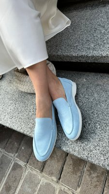 Lora TWO light blue suede without lining, 36 size