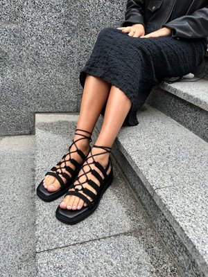 Босоніжки шкіряні жіночі чорні Aloha, без підкладки, 39 розміру W000134L 39 фото